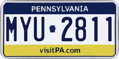 PA license plate MYU2811