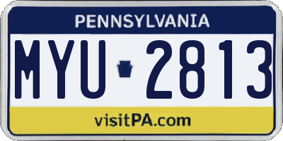 PA license plate MYU2813