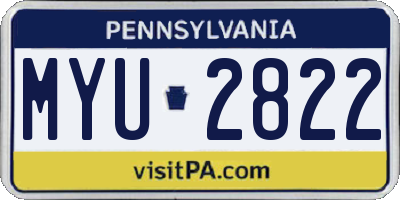 PA license plate MYU2822