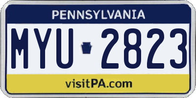 PA license plate MYU2823