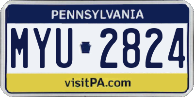 PA license plate MYU2824