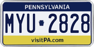 PA license plate MYU2828