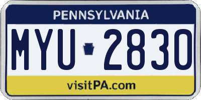 PA license plate MYU2830