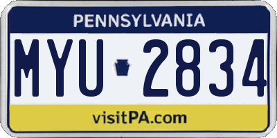 PA license plate MYU2834
