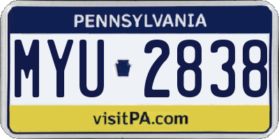 PA license plate MYU2838