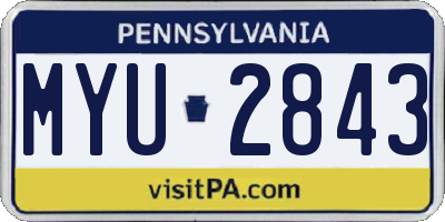 PA license plate MYU2843