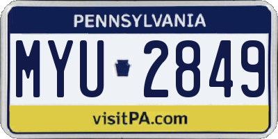 PA license plate MYU2849