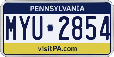 PA license plate MYU2854