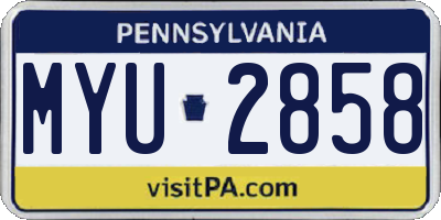 PA license plate MYU2858