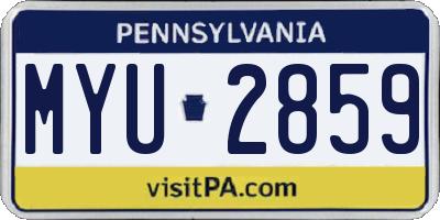 PA license plate MYU2859