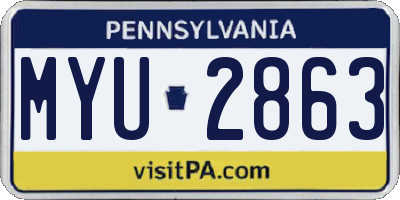 PA license plate MYU2863