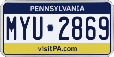 PA license plate MYU2869