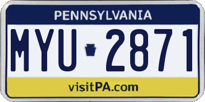 PA license plate MYU2871