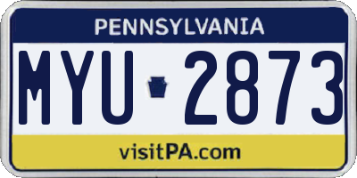 PA license plate MYU2873