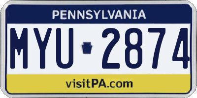 PA license plate MYU2874