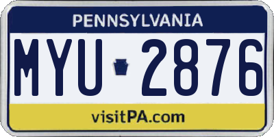 PA license plate MYU2876