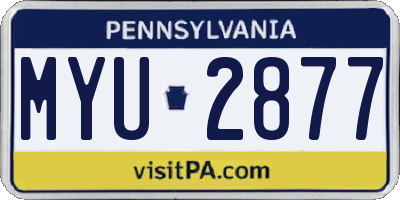 PA license plate MYU2877