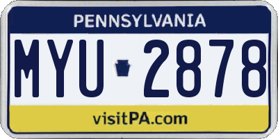 PA license plate MYU2878