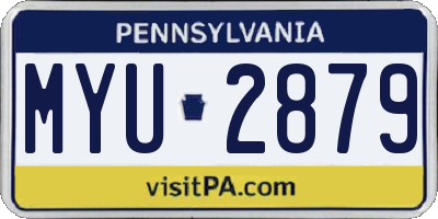 PA license plate MYU2879