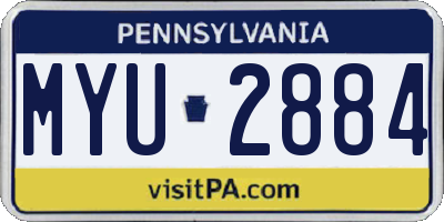 PA license plate MYU2884