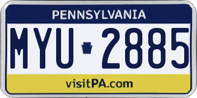PA license plate MYU2885
