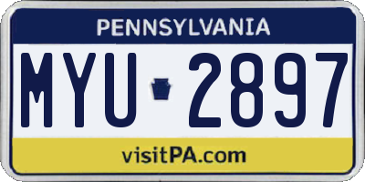 PA license plate MYU2897