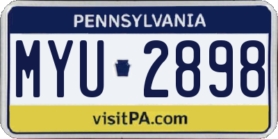 PA license plate MYU2898