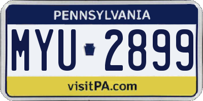 PA license plate MYU2899
