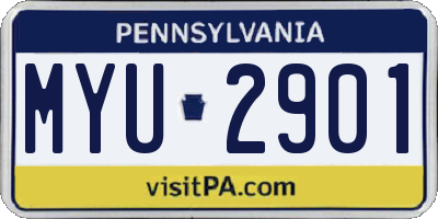 PA license plate MYU2901