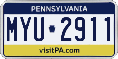 PA license plate MYU2911