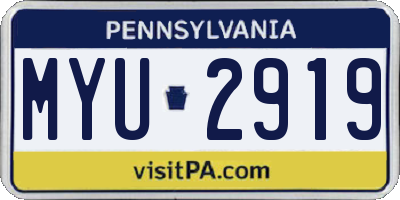 PA license plate MYU2919