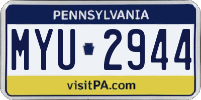 PA license plate MYU2944