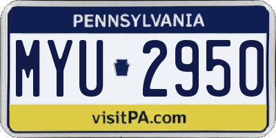 PA license plate MYU2950
