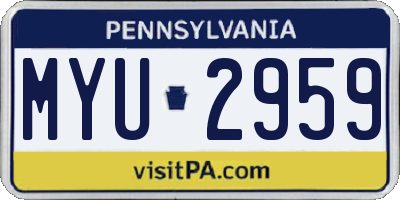 PA license plate MYU2959
