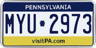 PA license plate MYU2973
