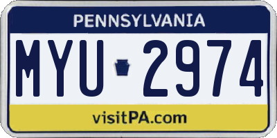 PA license plate MYU2974