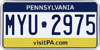 PA license plate MYU2975