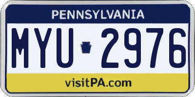 PA license plate MYU2976