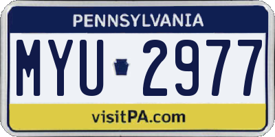 PA license plate MYU2977