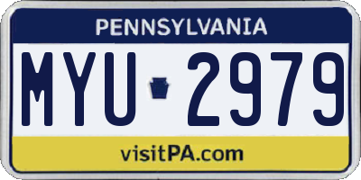 PA license plate MYU2979