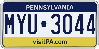 PA license plate MYU3044