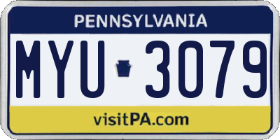 PA license plate MYU3079