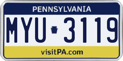 PA license plate MYU3119