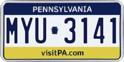 PA license plate MYU3141