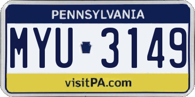 PA license plate MYU3149