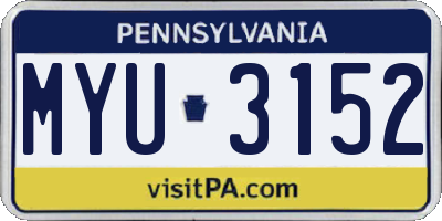 PA license plate MYU3152