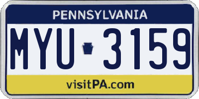 PA license plate MYU3159