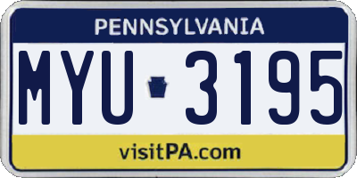PA license plate MYU3195