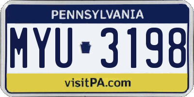 PA license plate MYU3198