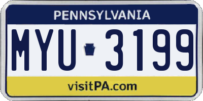 PA license plate MYU3199